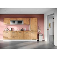 Küchenblock IBZ ohne Geräte ca. 300 cm Eichefarben - Eichefarben/Weiß, Design, Holzwerkstoff/Metall (300cm) - Impuls