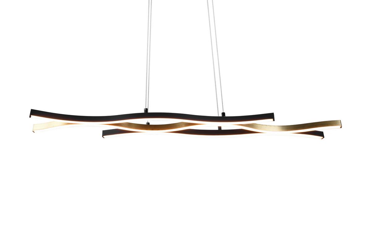 LED-Hängeleuchte Blaze Messingfarben max. 35 Watt - Messingfarben/Schwarz, Design, Metall (107,5/15,5/150cm) - Trio Leuchten