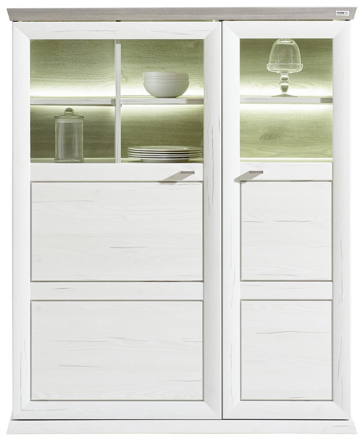 KOMODA WYSOKA CAMRON   -HOM IN- - biały/szary, Lifestyle, materiał drewnopochodny/metal (110,2/134,3/43cm) - Hom`in