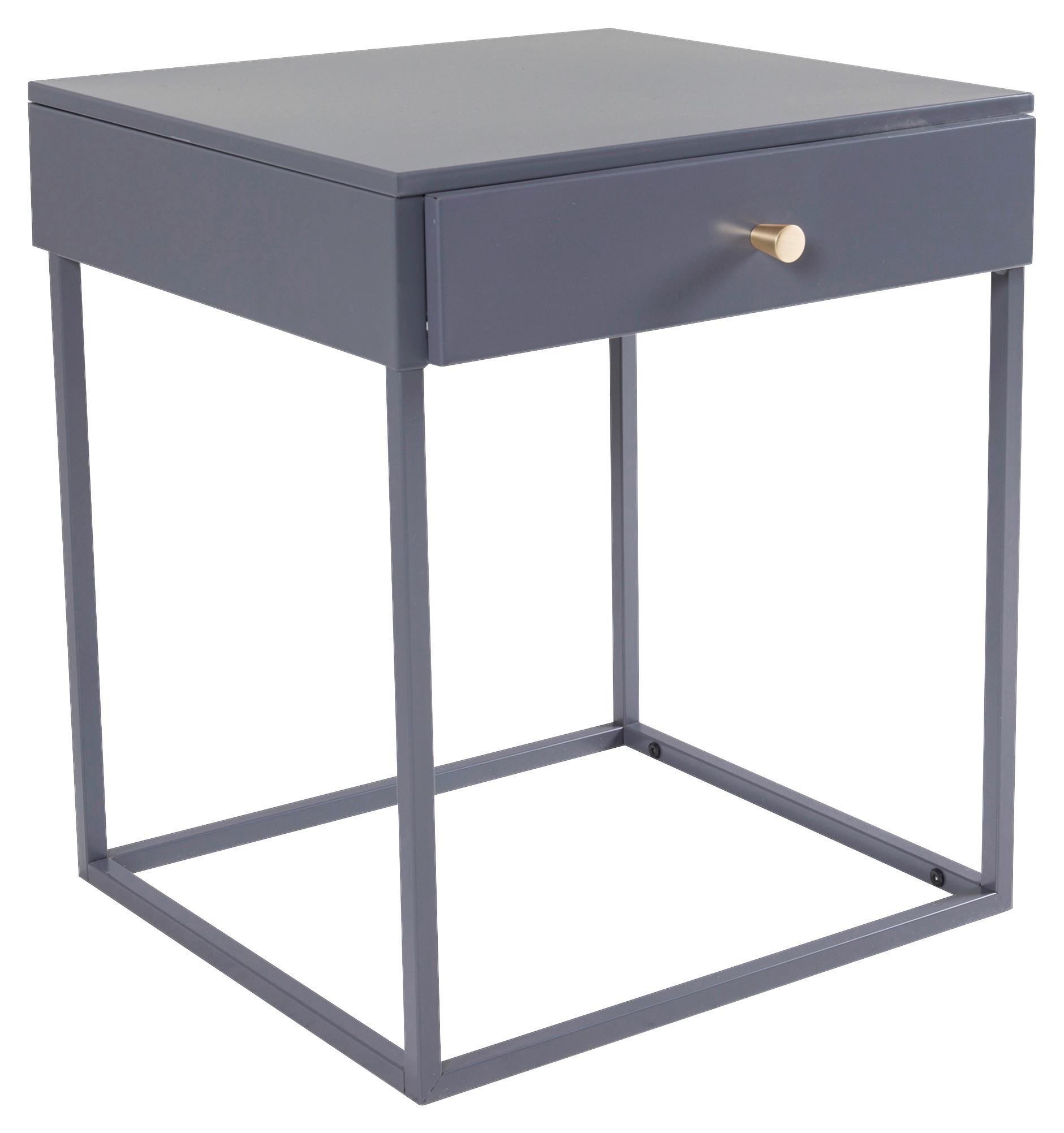 NACHTTISCH BAKAL - Hellgrau, Design, Metall (41/50/43cm) - Livetastic
