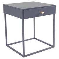 NACHTTISCH BAKAL - Hellgrau, Design, Metall (41/50/43cm) - Livetastic