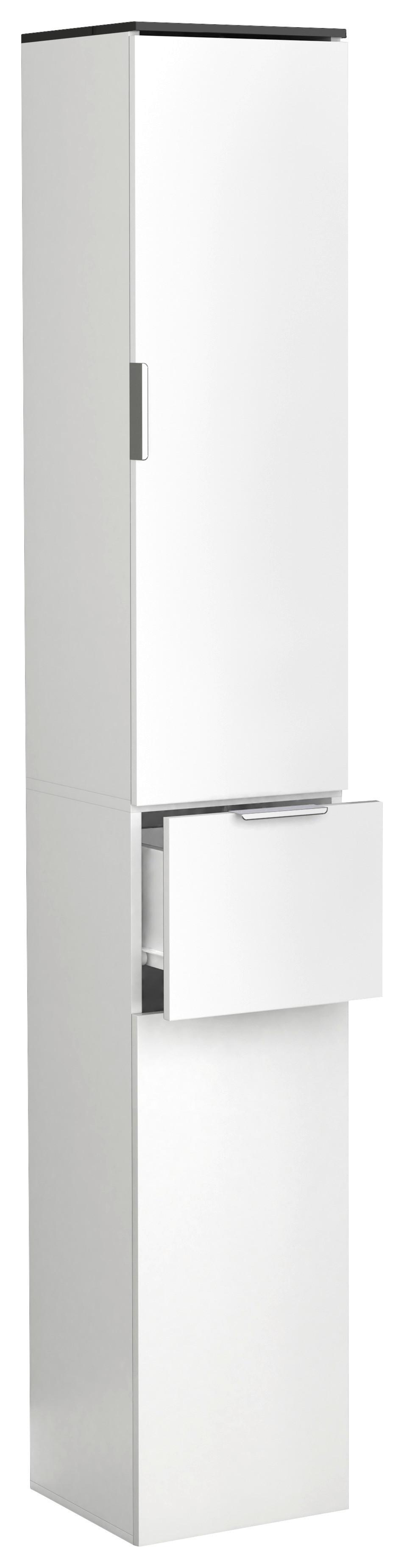 Visoka Omara Donali, Bela, Črna - srebrne barve/črna, Moderno, umetna masa/leseni material (30/190/30cm) - MID.YOU