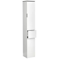 Hochschrank Donali ca. 30x190 cm Weiß/Schwarz - Silberfarben/Schwarz, MODERN, Holzwerkstoff/Kunststoff (30/190/30cm) - MID.YOU