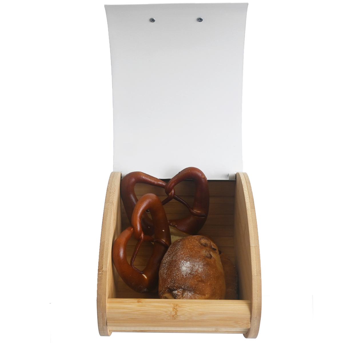 Brotbox Svea - S Naturfarben/Weiß - Naturfarben/Weiß, MODERN, Holz/Metall (25/20/15,5cm) - Mömax