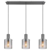 Függőlámpa 15904-3h - sötétszürke, Design, Üveg/fém (98/18/120cm) - Globo