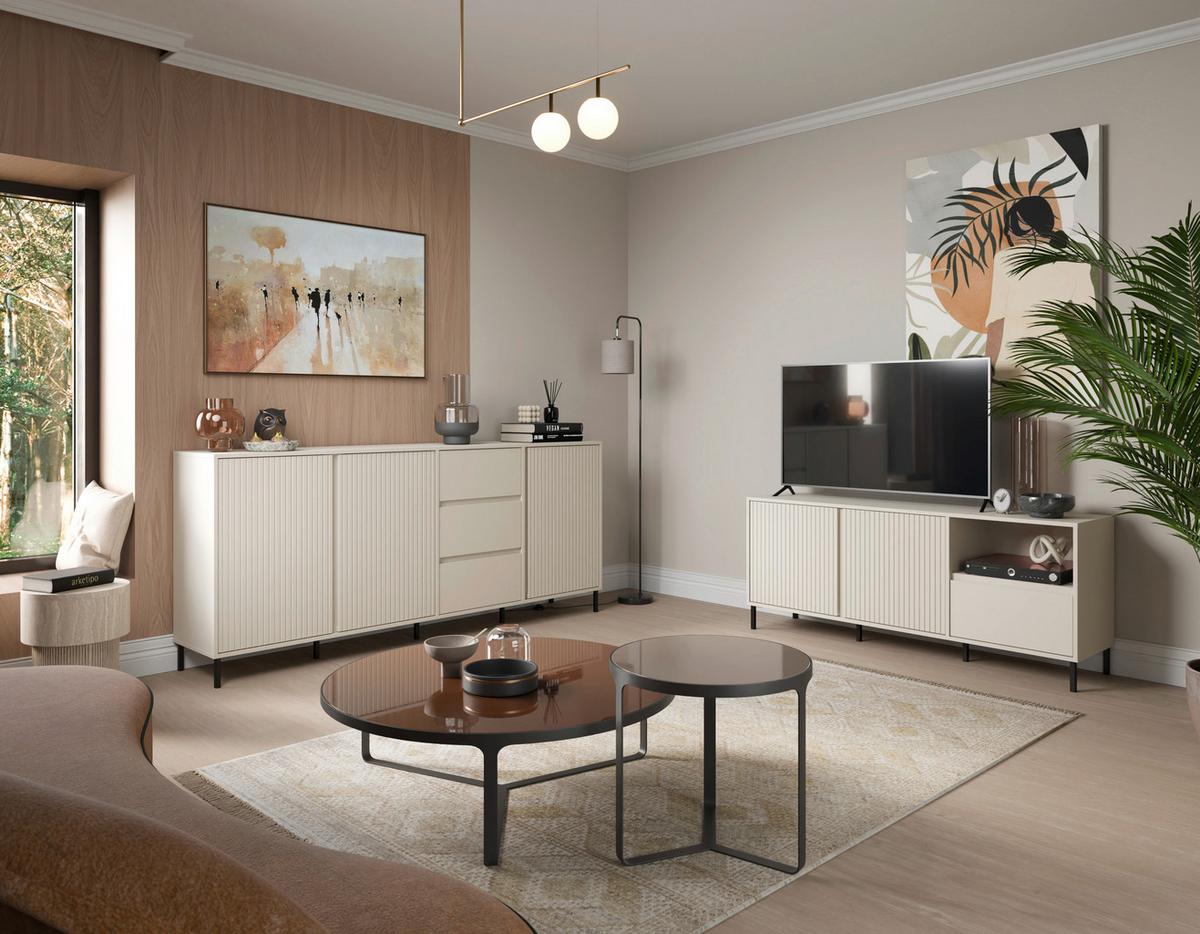 Tv-element Avenale, Kašmir - kašmir/črna, Trend, kovina/leseni material (157,8/65,4/40cm)