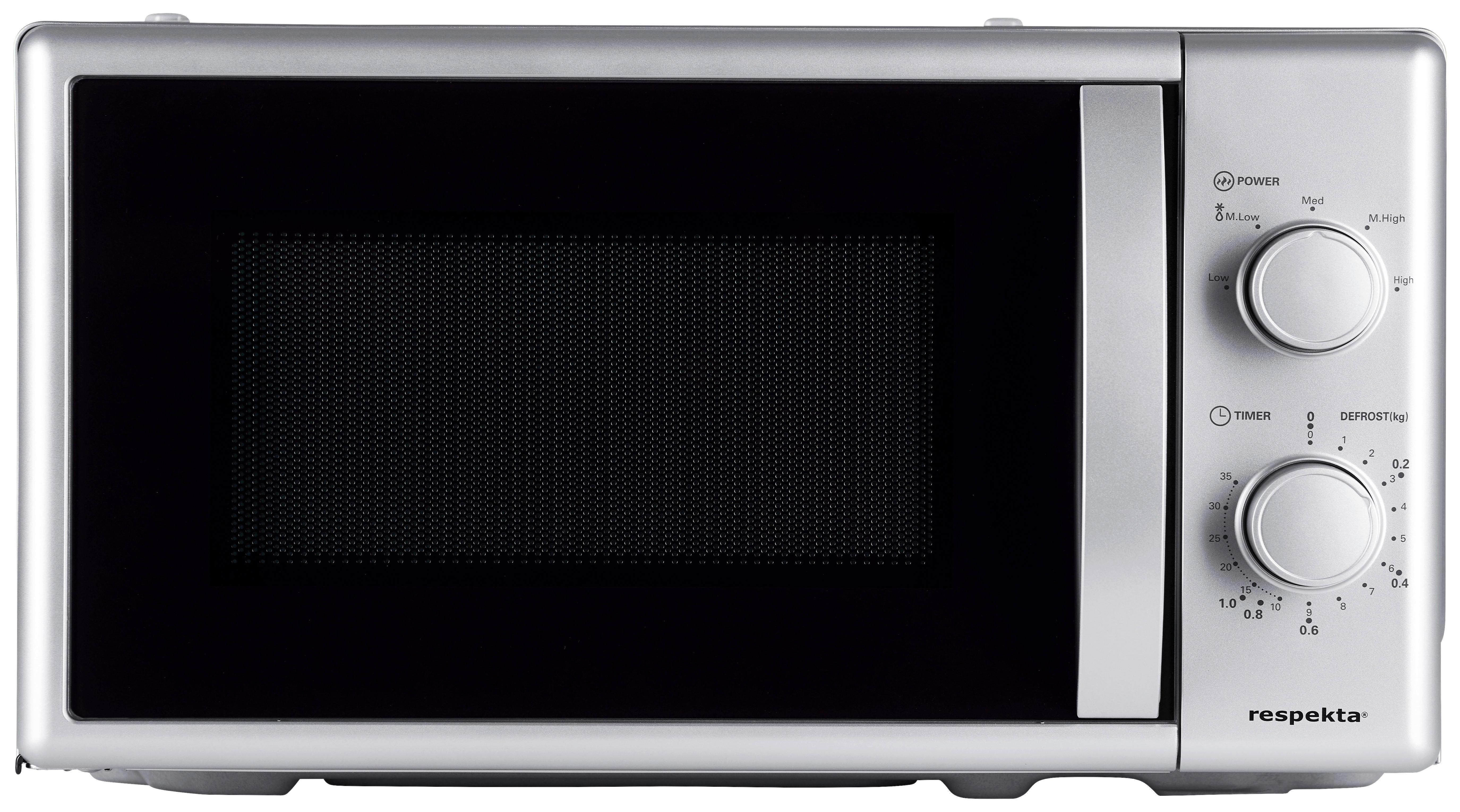 Einbaumikrowelle Palmina ca. 45,2/30,6/26,2 cm Edelstahl - Edelstahlfarben, Trend, Glas/Kunststoff (45,2/30,6/26,2cm) - Respekta