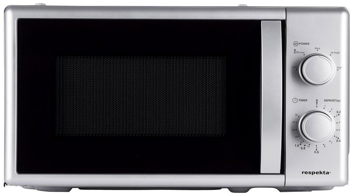 Einbaumikrowelle Palmina ca. 45,2/30,6/26,2 cm Edelstahl - Edelstahlfarben, Trend, Glas/Kunststoff (45,2/30,6/26,2cm) - Respekta