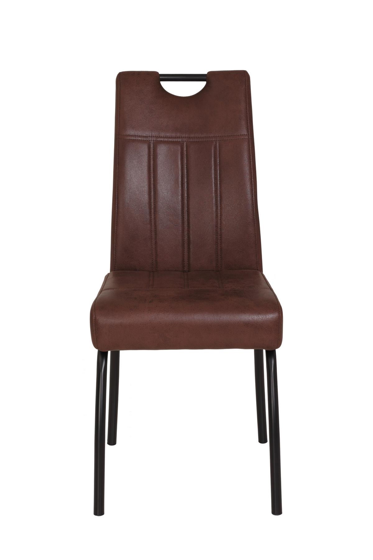 Stuhl-Set Beate S 2er-Set ca. 43x99 cm Braun - Braun, MODERN, Textil/Metall (43/99/60cm) - MID.YOU
