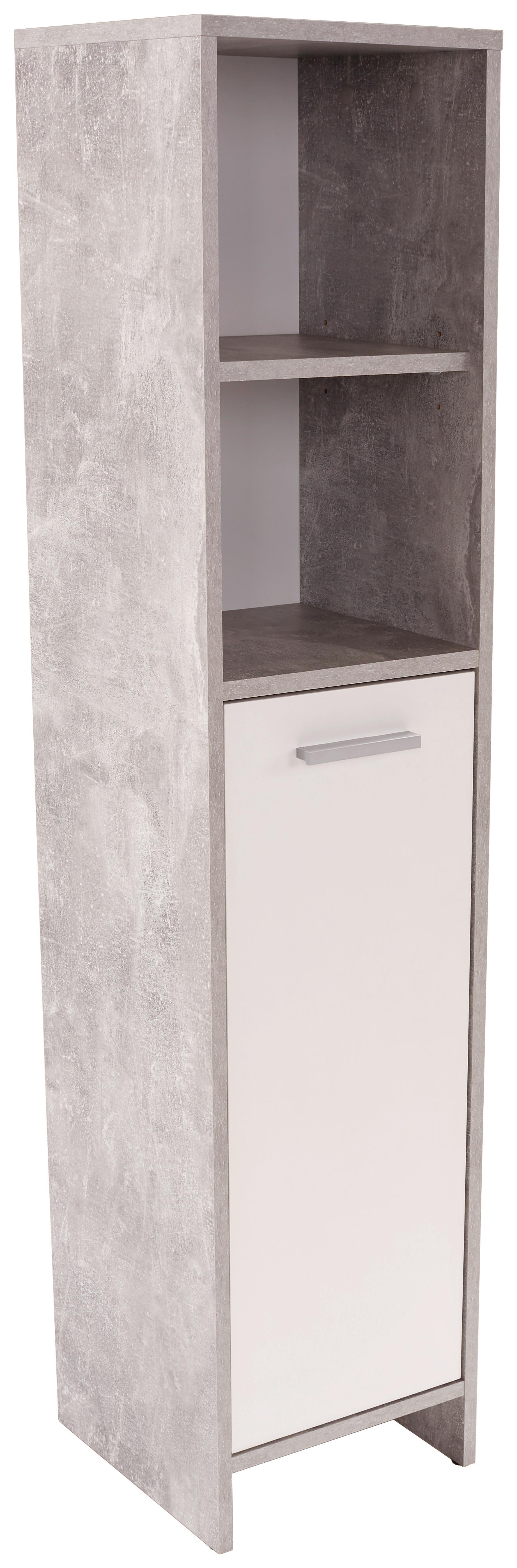 Srednje Visoka Omara Attack, Biserno Bela, Siva - barve kroma/črna, Moderno, umetna masa/leseni material (32/135/28cm) - Mömax