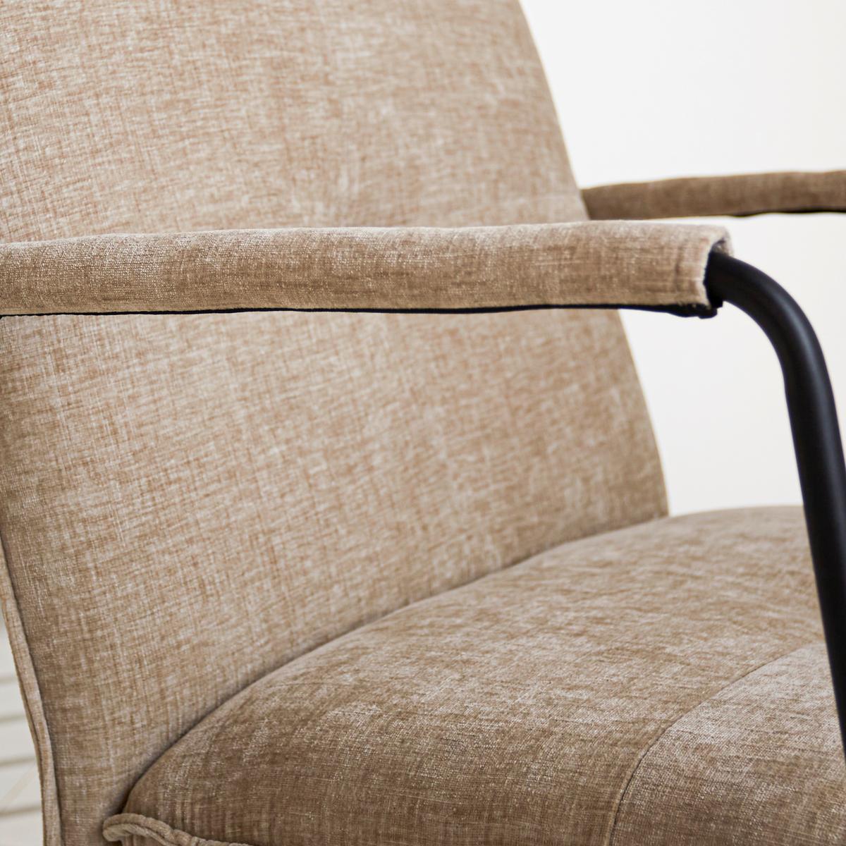 Naslanjač Bilbao, Bež - črna/bež, Moderno, kovina/tekstil (65/80/68cm) - MID.YOU