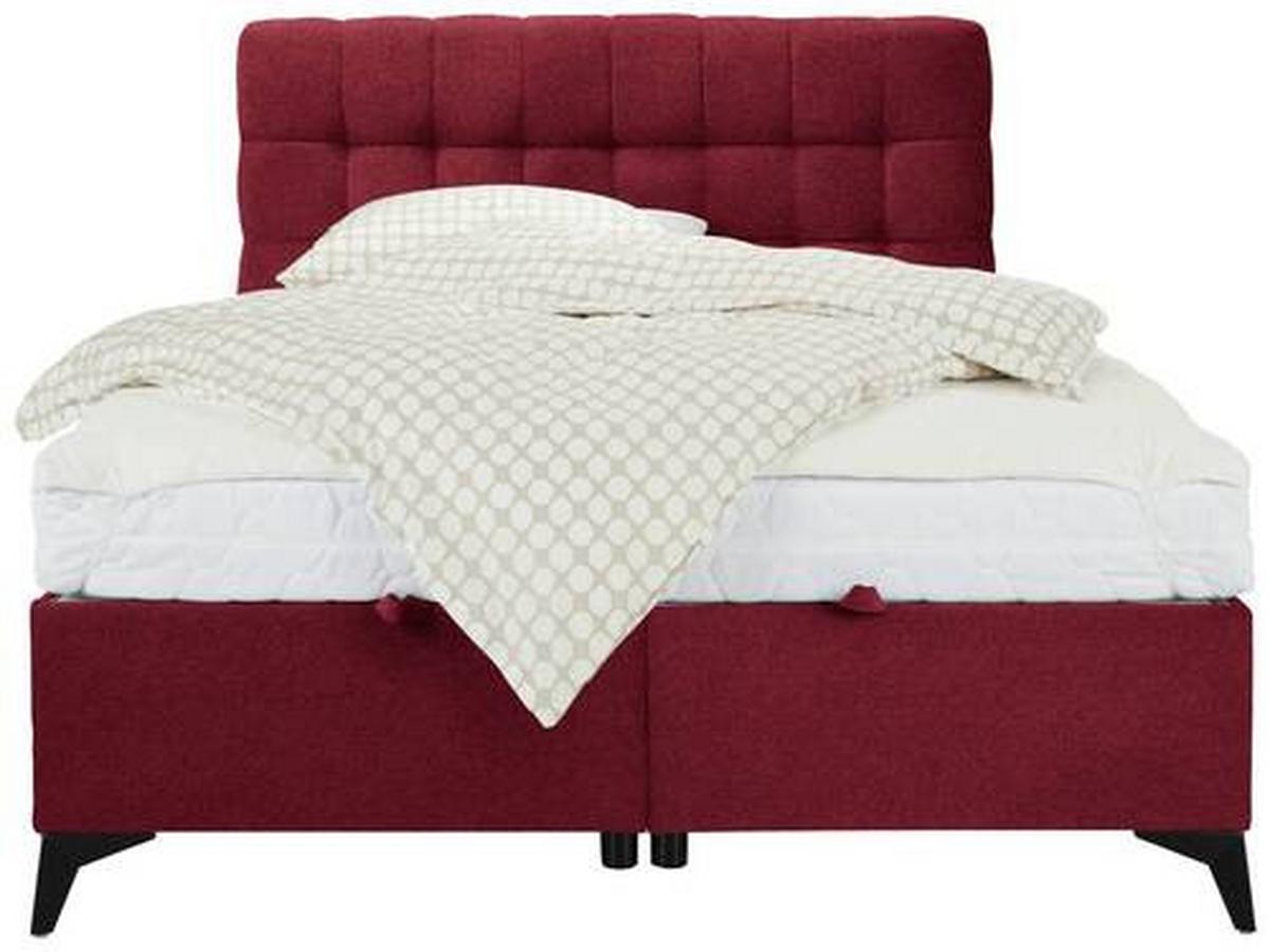 Boxbett in Rot ca. 140x200cm - Rot/Schwarz, KONVENTIONELL, Holzwerkstoff/Kunststoff (140/200cm) - Mömax