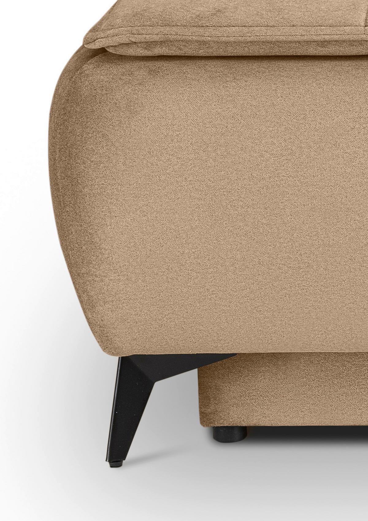 Schlafsofa Sendi Beigebraun - Beigebraun/Schwarz, Basics, Holz/Textil (210/103/90cm) - MID.YOU