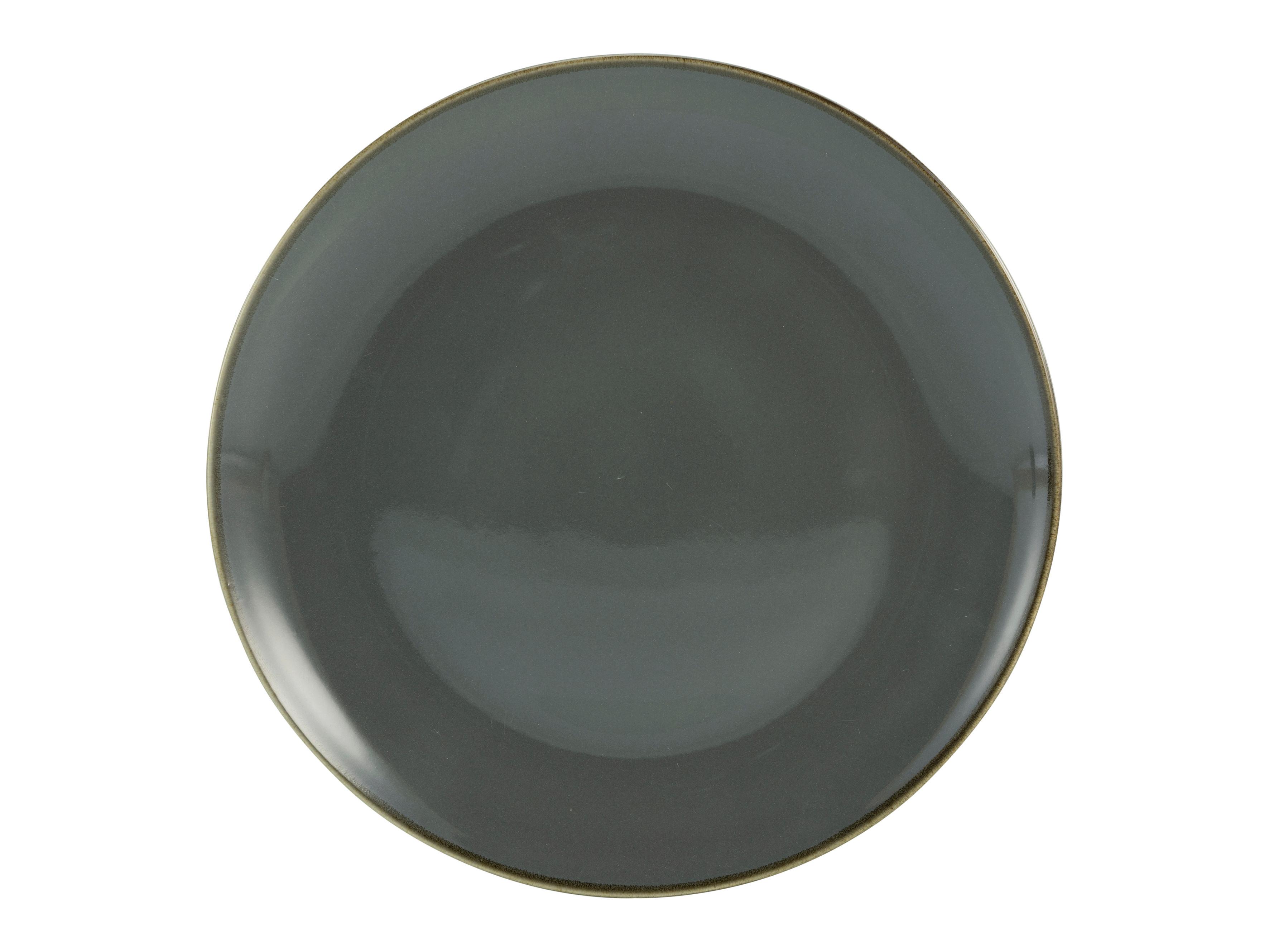 TALERZ OBIADOWY LINEN - antracytowy, ceramika (28/28/3cm) - Premium Living