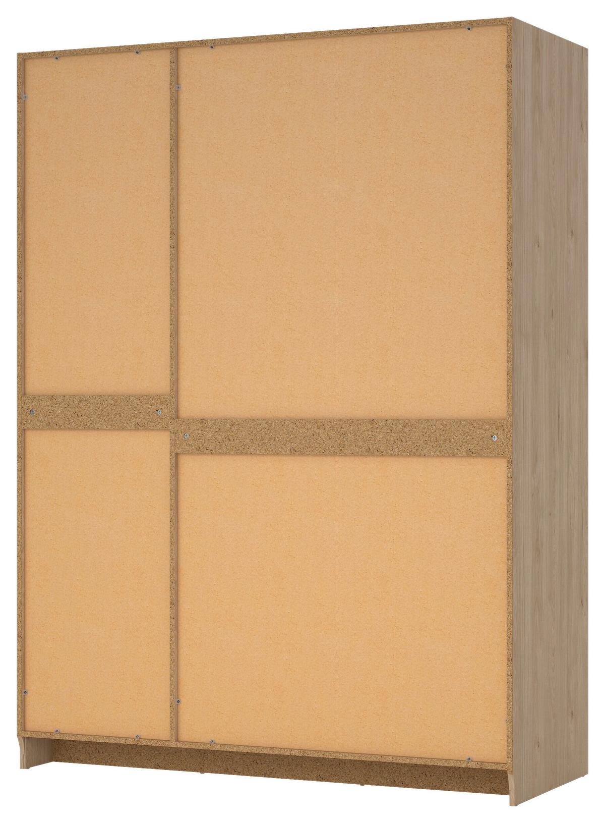 Omara S Klasičnimi Vrati Billund, Barva Hrasta - srebrne barve/barve hrasta, Moderno, kovina/leseni material (147/200/61,7cm) - MID.YOU