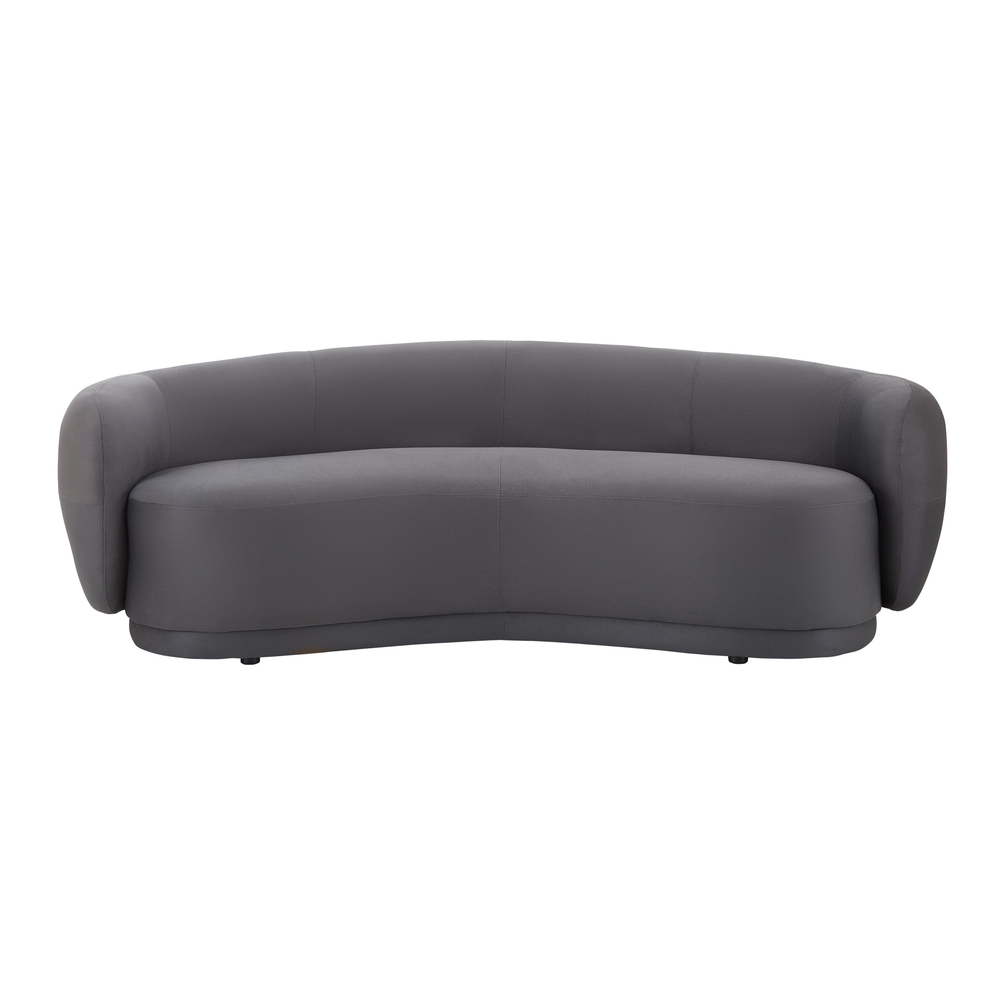Bigsofa Damaris Grau Samt - Dunkelgrau/Schwarz, MODERN, Holz/Kunststoff (230/75/100cm) - Bessagi Home