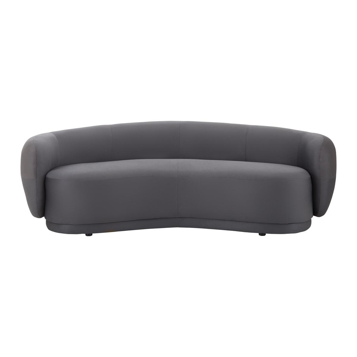 Bigsofa Damaris Grau Samt - Dunkelgrau/Schwarz, MODERN, Holz/Kunststoff (230/75/100cm) - Bessagi Home