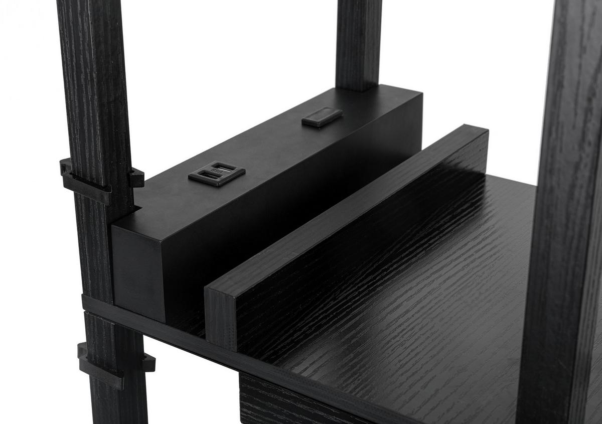 Stehleuchte Sven Schwarz/Weiß max. 40 Watt - Schwarz/Weiß, Basics, Holzwerkstoff/Kunststoff (26/160/26cm)