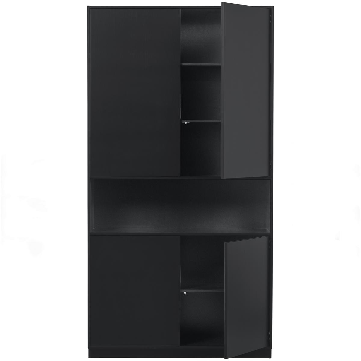 Buffet Finca Schwarz - Schwarz, Design, Holz (110/210/40cm) - Livetastic