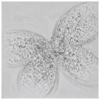 Slika Paipillon 80x80cm - bijela/siva, Moderno, drvo/tekstil (80/80/3cm) - Mömax