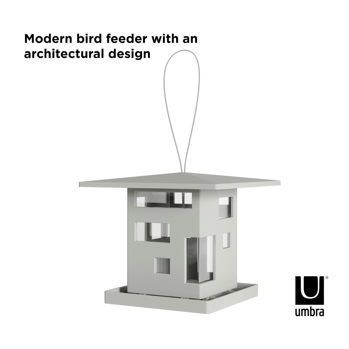 Vogelhaus Grau - Grau, Design, Kunststoff (22,9/21,5/22,9cm) - Umbra