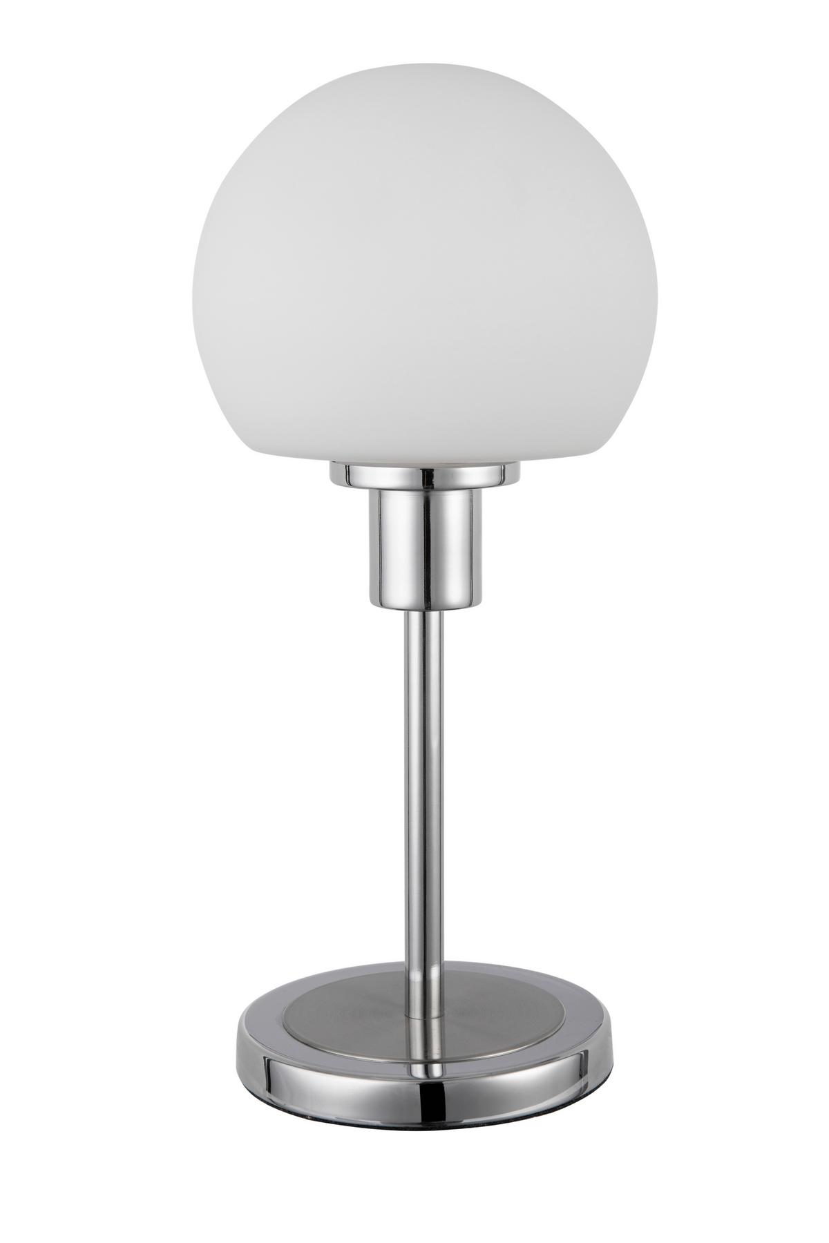 LAMPA STOŁOWA LED LONDON - biały/kolor niklowy, Design, tworzywo sztuczne/metal (15/30,5cm) - Novel