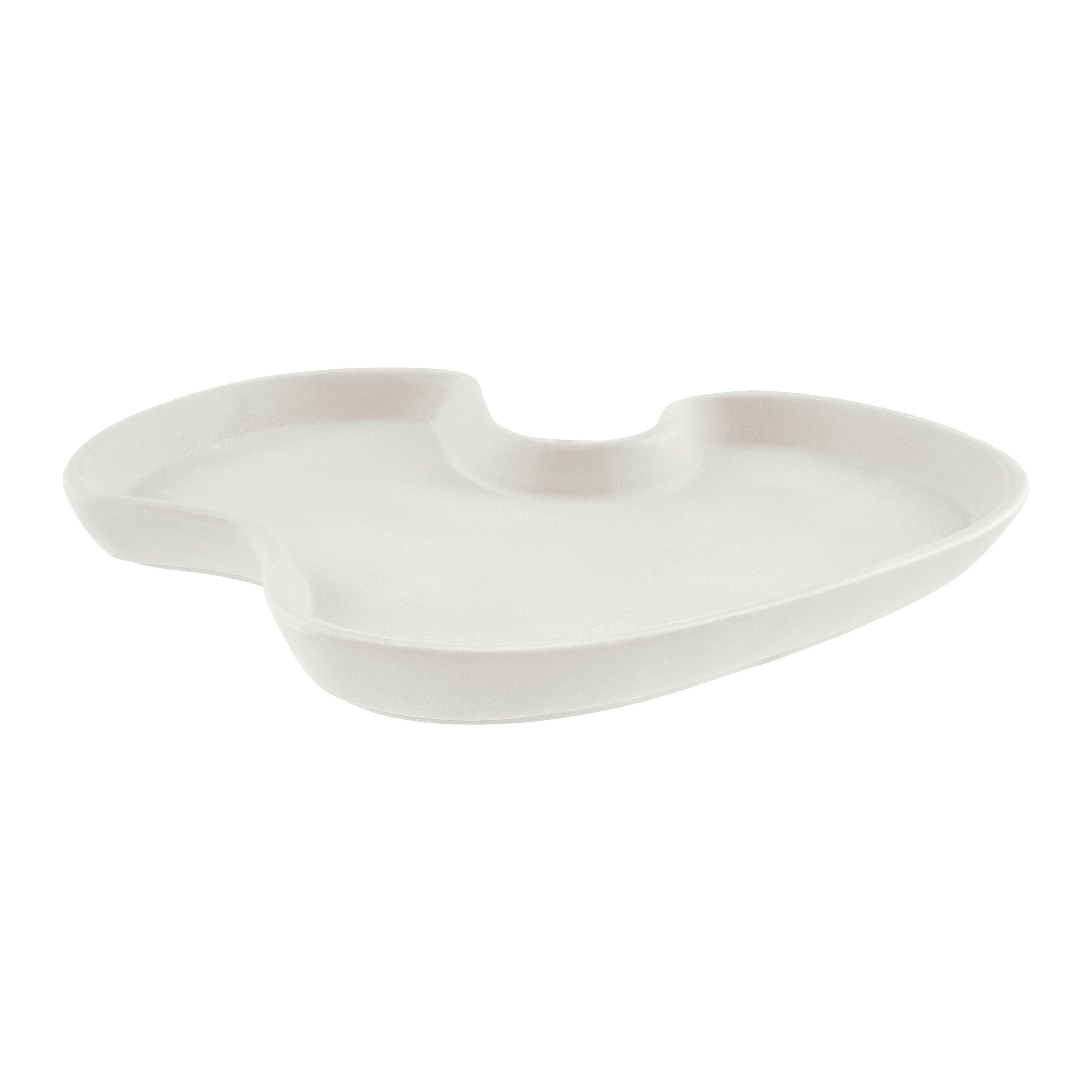 Dekoteller Lya Weiß - Weiß, KONVENTIONELL, Keramik (24/3/21.5cm) - Modern Living