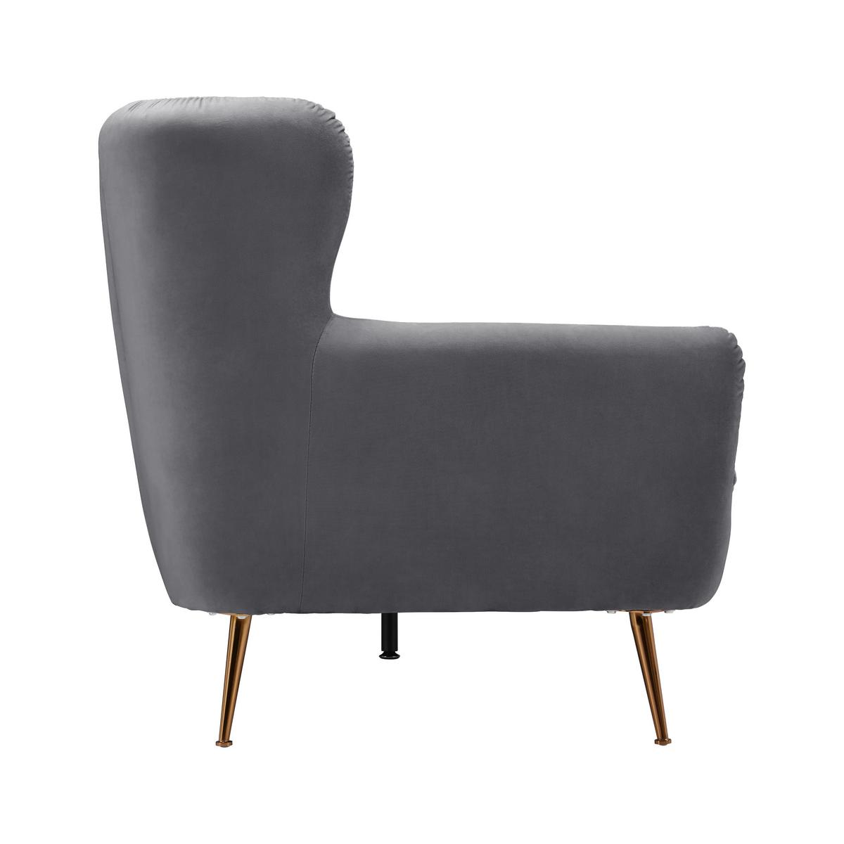 Bigsofa Liliana Dunkelgrau Samt - Dunkelgrau/Roségold, MODERN, Holz/Textil (227/95/93cm) - Bessagi Home