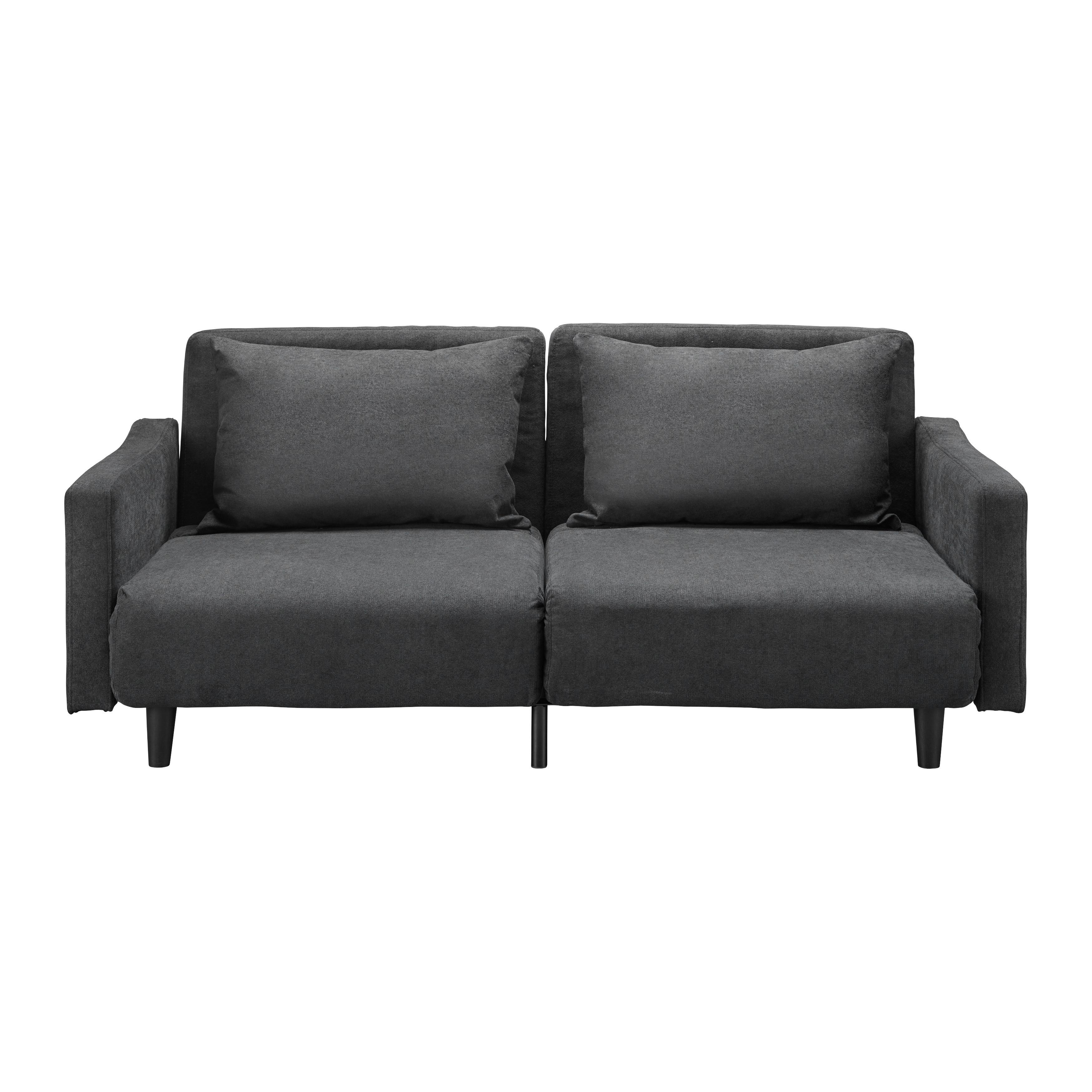 SOFA Z FUNKCJĄ SPANIA SANDRO - ciemnoszary/czarny, Modern, tworzywo sztuczne/tkanina (175/76/89cm) - Bessagi Home