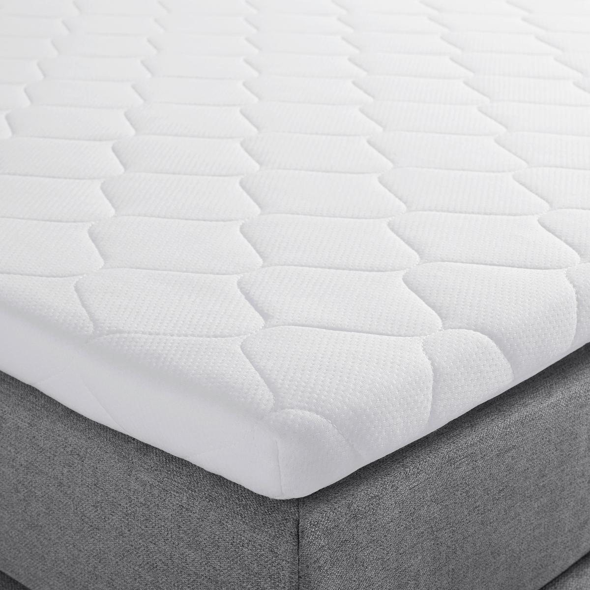 Boxbett Florinda ca. 180x200 cm Grau mit Topper - Schwarz/Grau, Modern, Holz/Kunststoff (180/200cm) - Bessagi Home