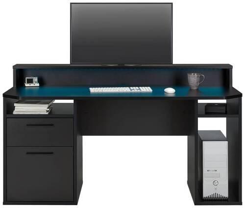 Gaming Tisch in Schwarz - Schwarz, KONVENTIONELL, Holzwerkstoff/Kunststoff (160/91/72cm) - Mömax