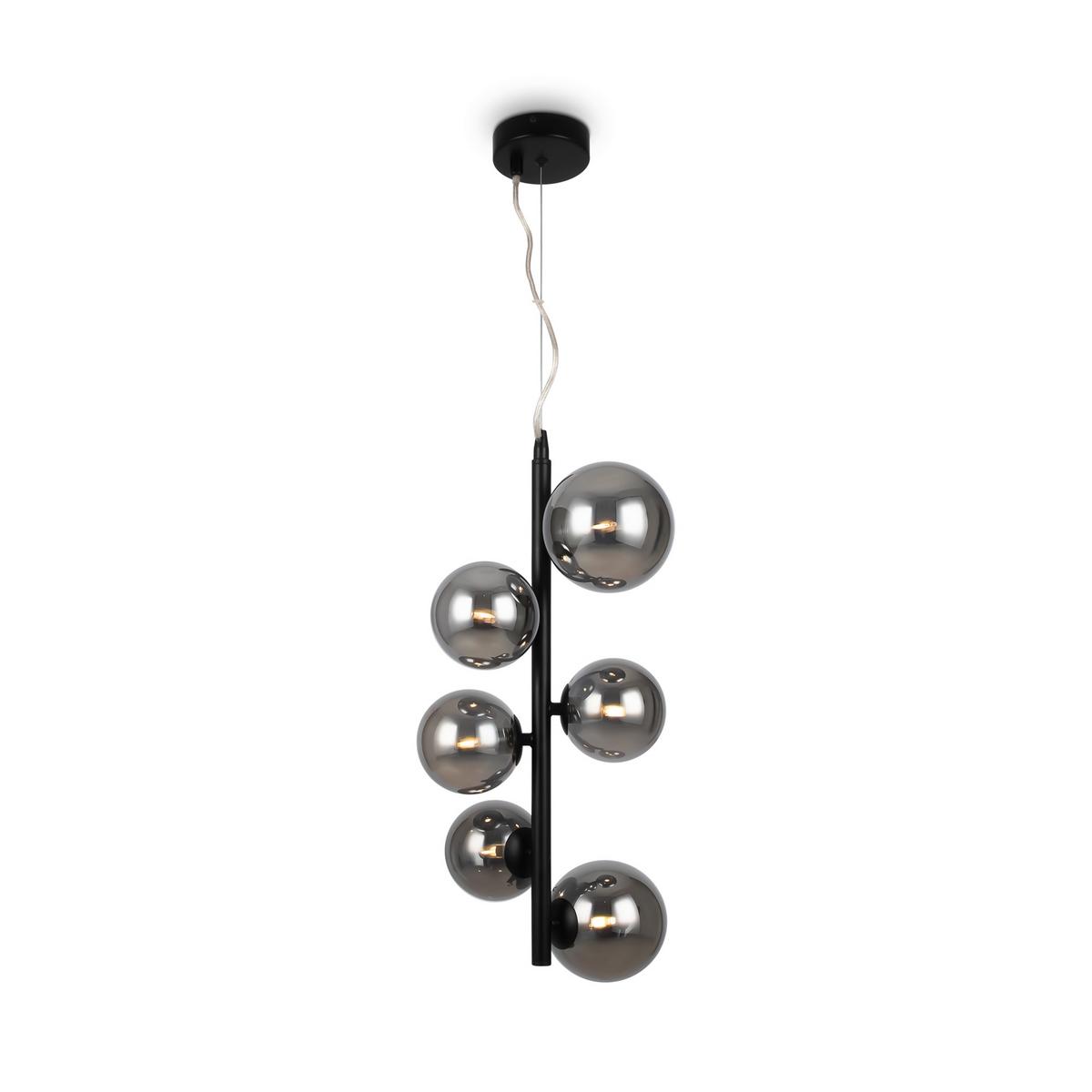 LAMPE À PENDENTIF DALLAS - Schwarz/Grau, Trend, Glas/Metall (29/170cm) - MAYTONI