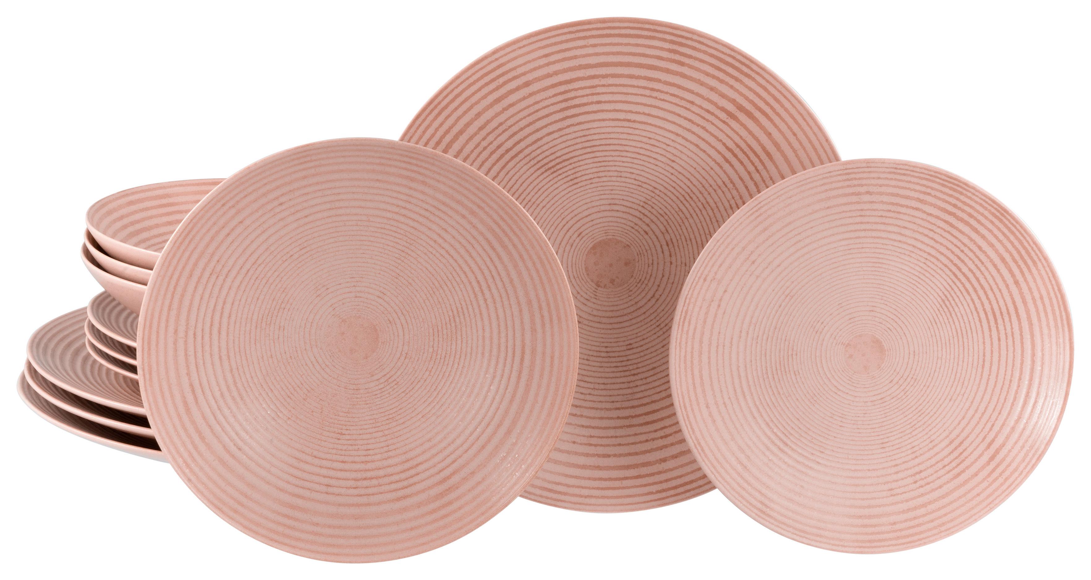 Jedilni Servis Catania Peach, 12-Delni - roza, Basics, keramika - Creatable