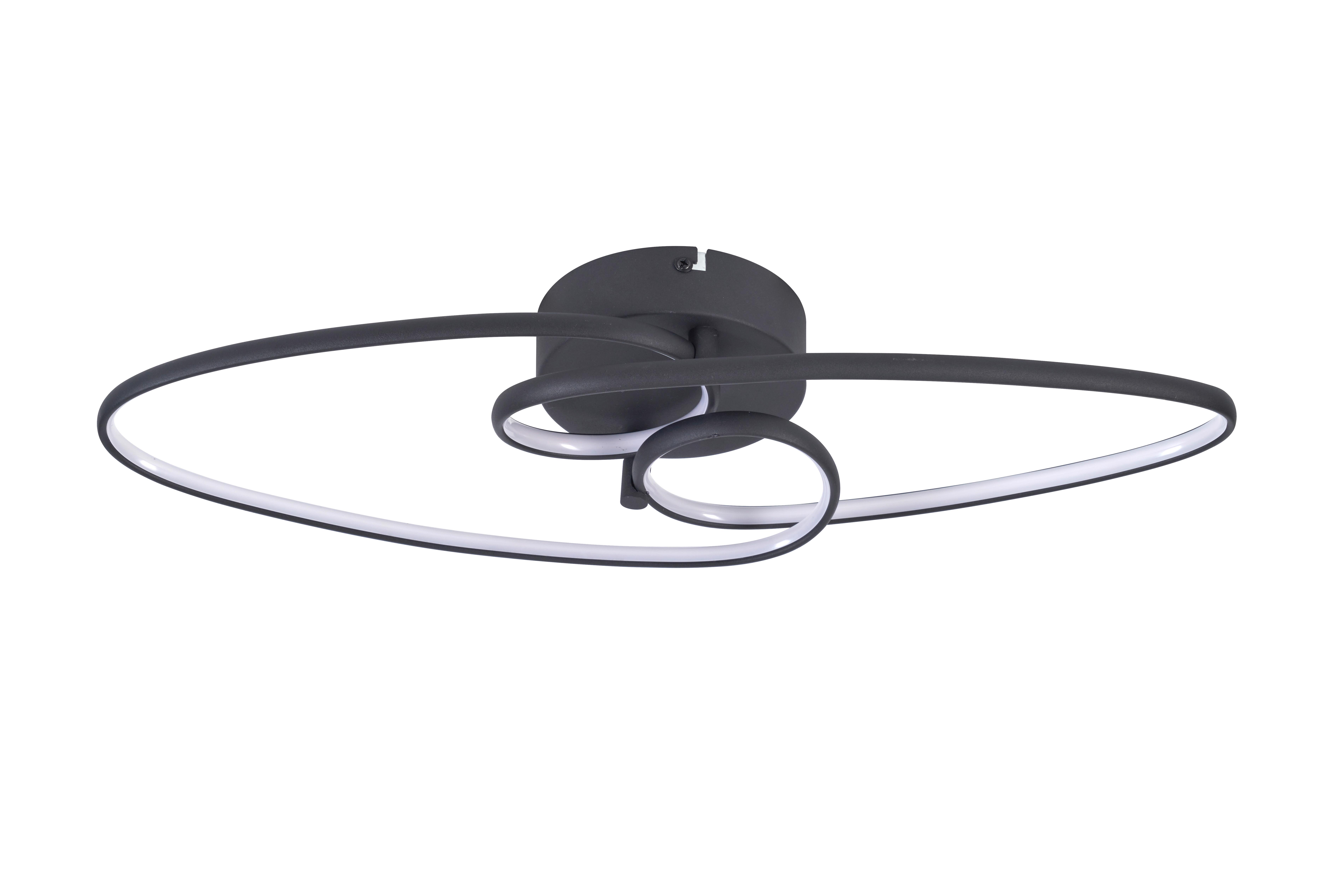 Plafonieră cu LED Ellu - negru, Modern, plastic/metal (51/16/8cm) - Mömax