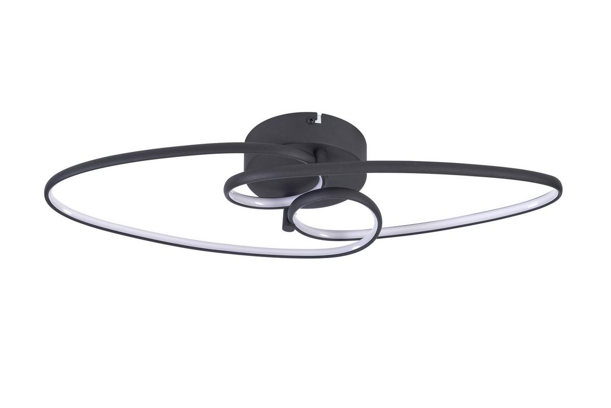 Plafonieră cu LED Ellu - negru, Modern, plastic/metal (51/16/8cm) - Mömax