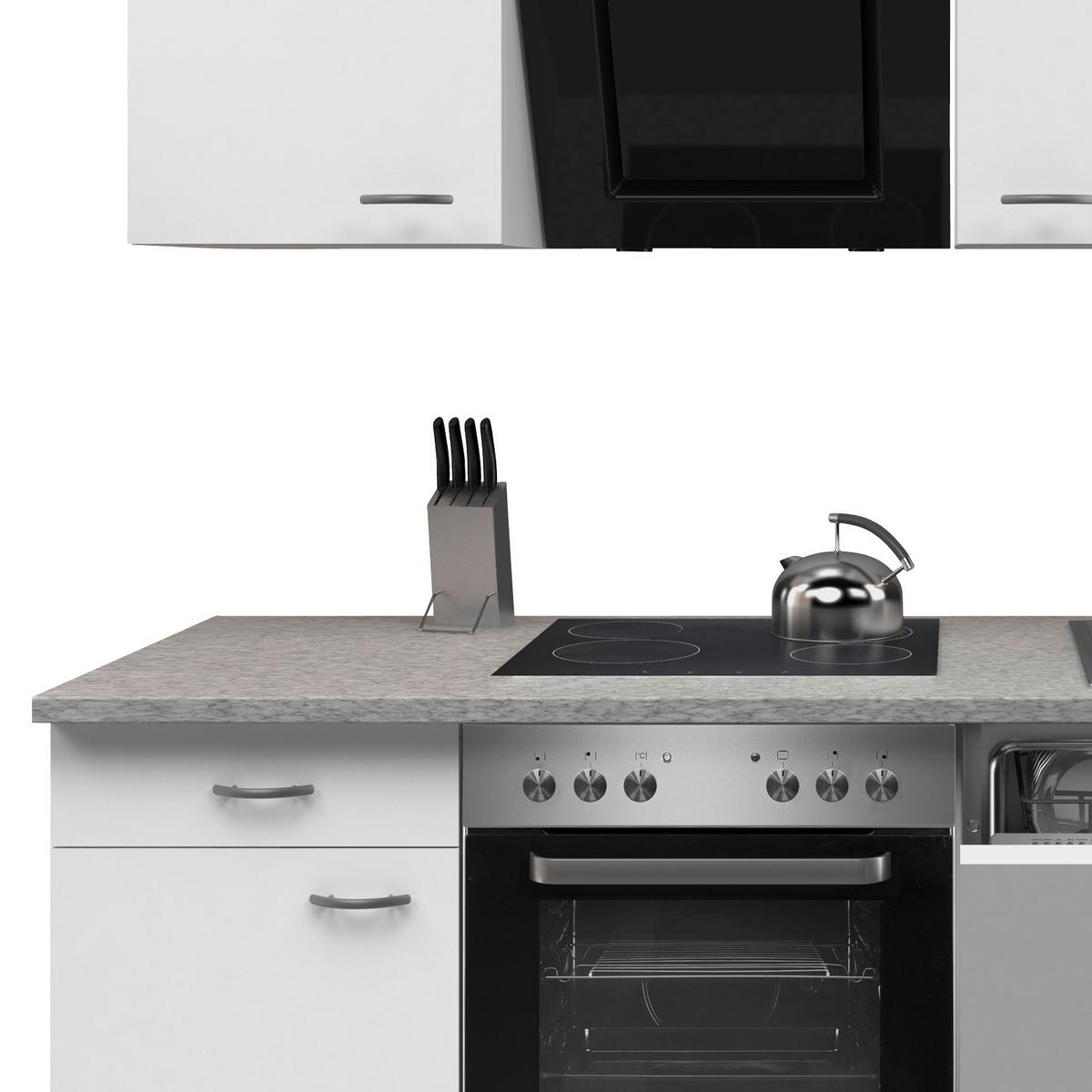 Kuhinjski Blok Z Aparati Wito, Bela - barve nerjavečega jekla/bela, Moderno, umetna masa/leseni material (220cm) - FlexWell