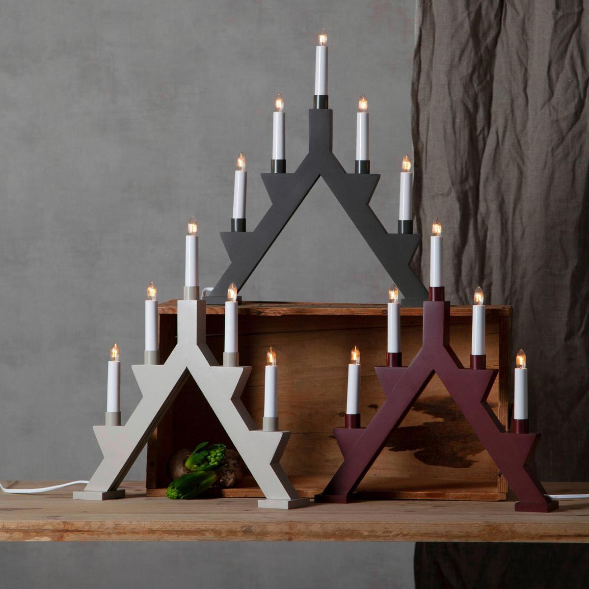 DEKORACJA ŚWIETLNA LED 410347 KERZENSTÄNDER - biały/szary, Basics, tworzywo sztuczne/metal (42/7/34cm) - Eglo