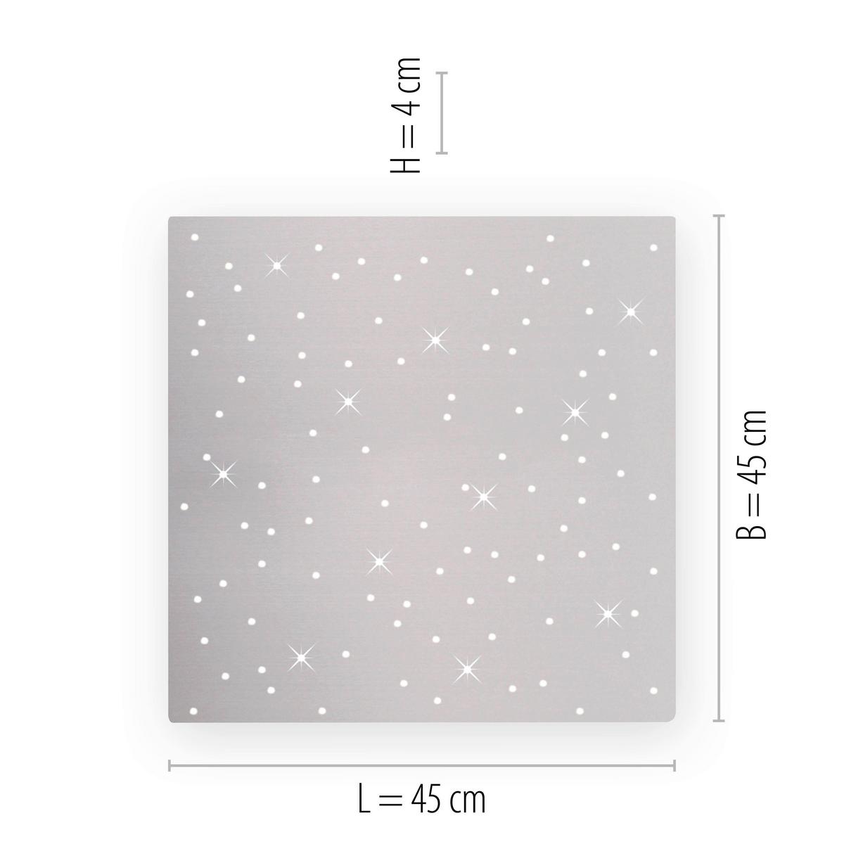 Deckenleuchte Sparkle max. 18 Watt - Silberfarben, Design, Metall (45/45/5cm)