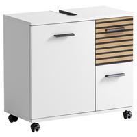 Omarica Za Pod Umivalnik Katta, Bela, Barva Hrasta - črna/barve hrasta, Moderno, kovina/umetna masa (65,1/60/32cm) - Stylife
