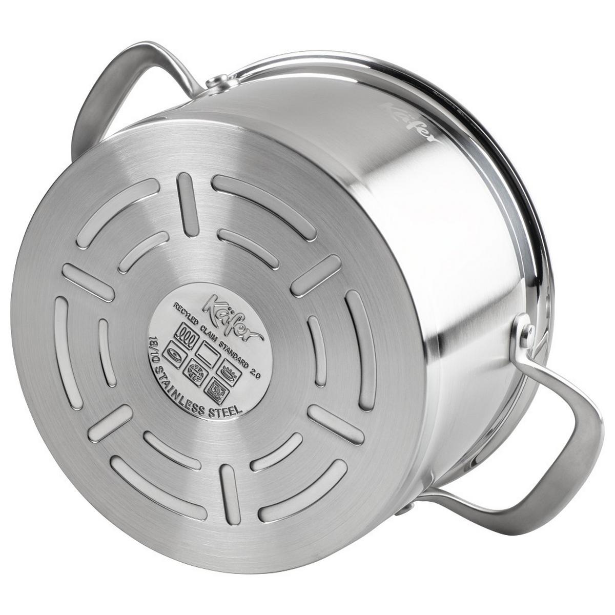 Főzőedény 4484-Ka - nemesacélszínű, Basics, üveg/fém (20cm) - Käfer