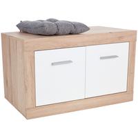 Bancă pentru hol Malta - alb/culoare lemn stejar, Modern, material pe bază de lemn (94,9/49,2/36cm) - Modern Living