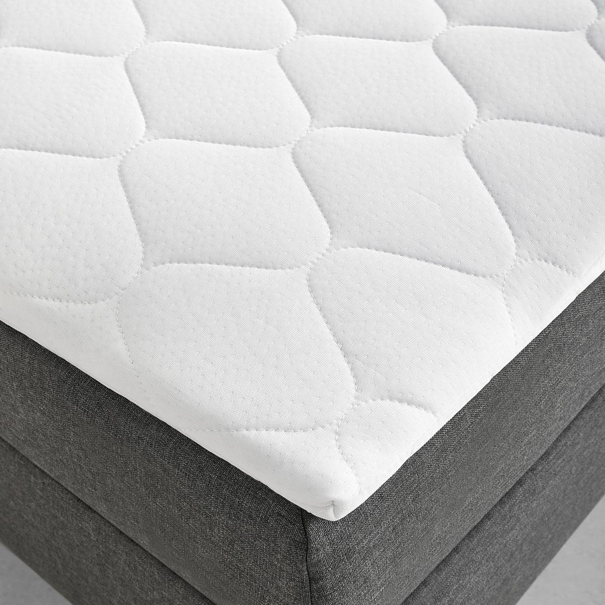 Bett Janis in Grau ca. 90x200cm - Schwarz/Naturfarben, KONVENTIONELL, Holz/Textil (90/200cm) - Based
