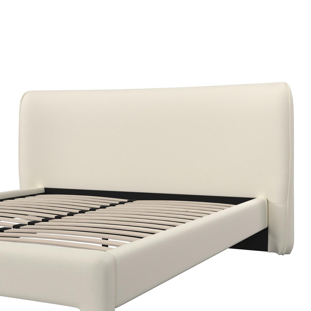 Polsterbett Valion Elfenbein ca. 160x200 cm - Elfenbein/Eichefarben, MODERN, Holz/Textil (160/200cm) - Bessagi Home