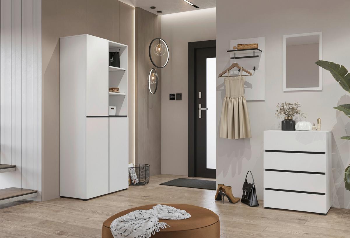 Komód Cross - fekete/fehér, Modern, faalapú anyag (60/78/40cm)