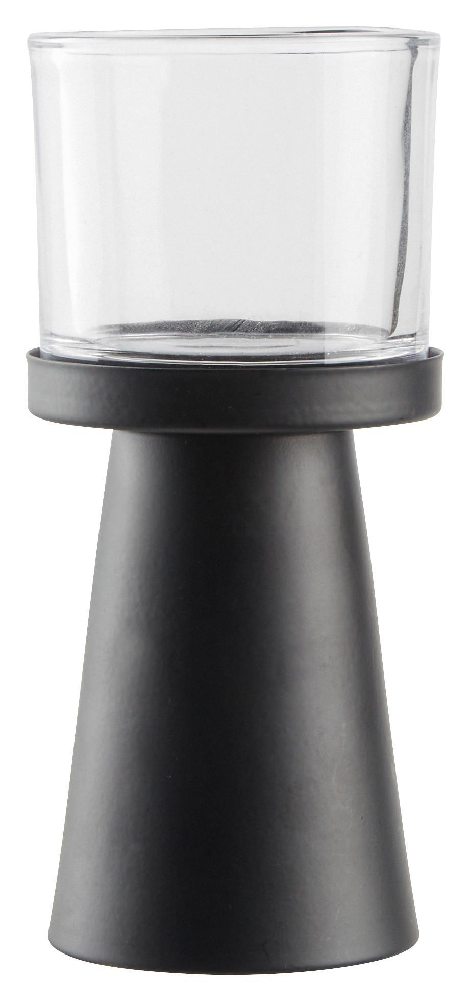Mécsestartó Pius Ii - fekete, Basics, Üveg/fém (8/19cm) - Modern Living