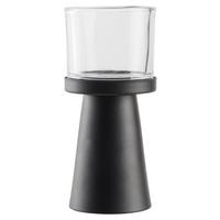 Suport de lumânare antivânt PIUS II -PAZ- - negru, Basics, sticlă/metal (8/19cm) - Modern Living