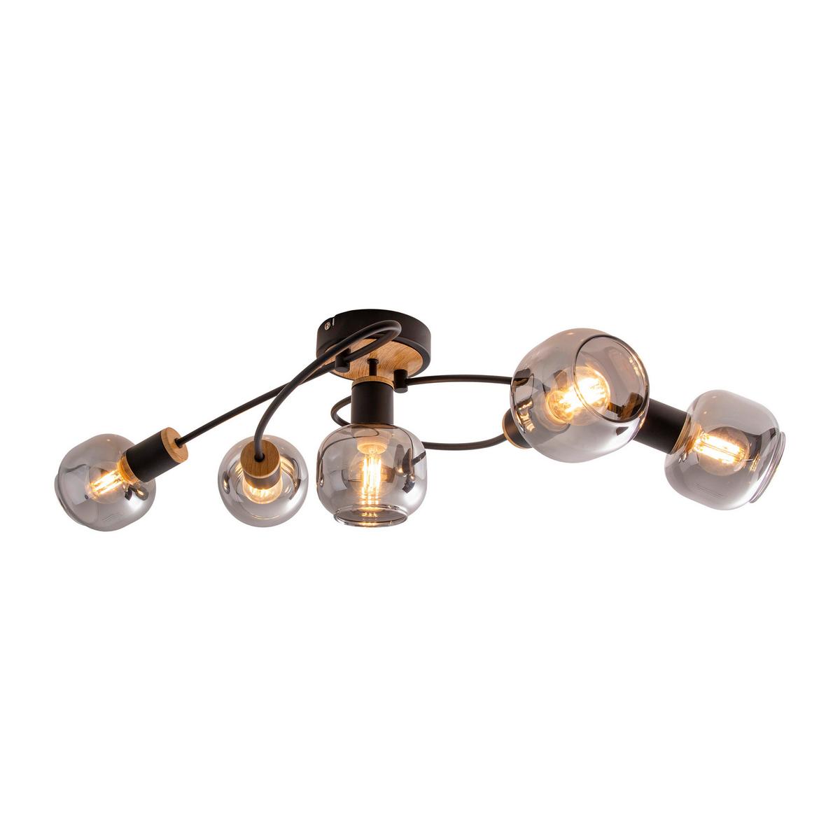 LAMPA SUFITOWA FUMOSO - naturalny/czarny, Design, metal/szkło (18,5cm) - Näve