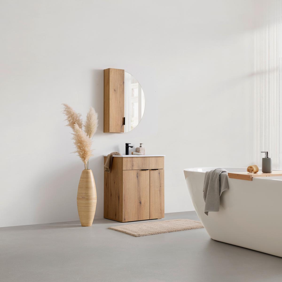 Omara Z Ogledalom Napoli - črna, Moderno, kovina/leseni material (60/80/20cm) - Mömax