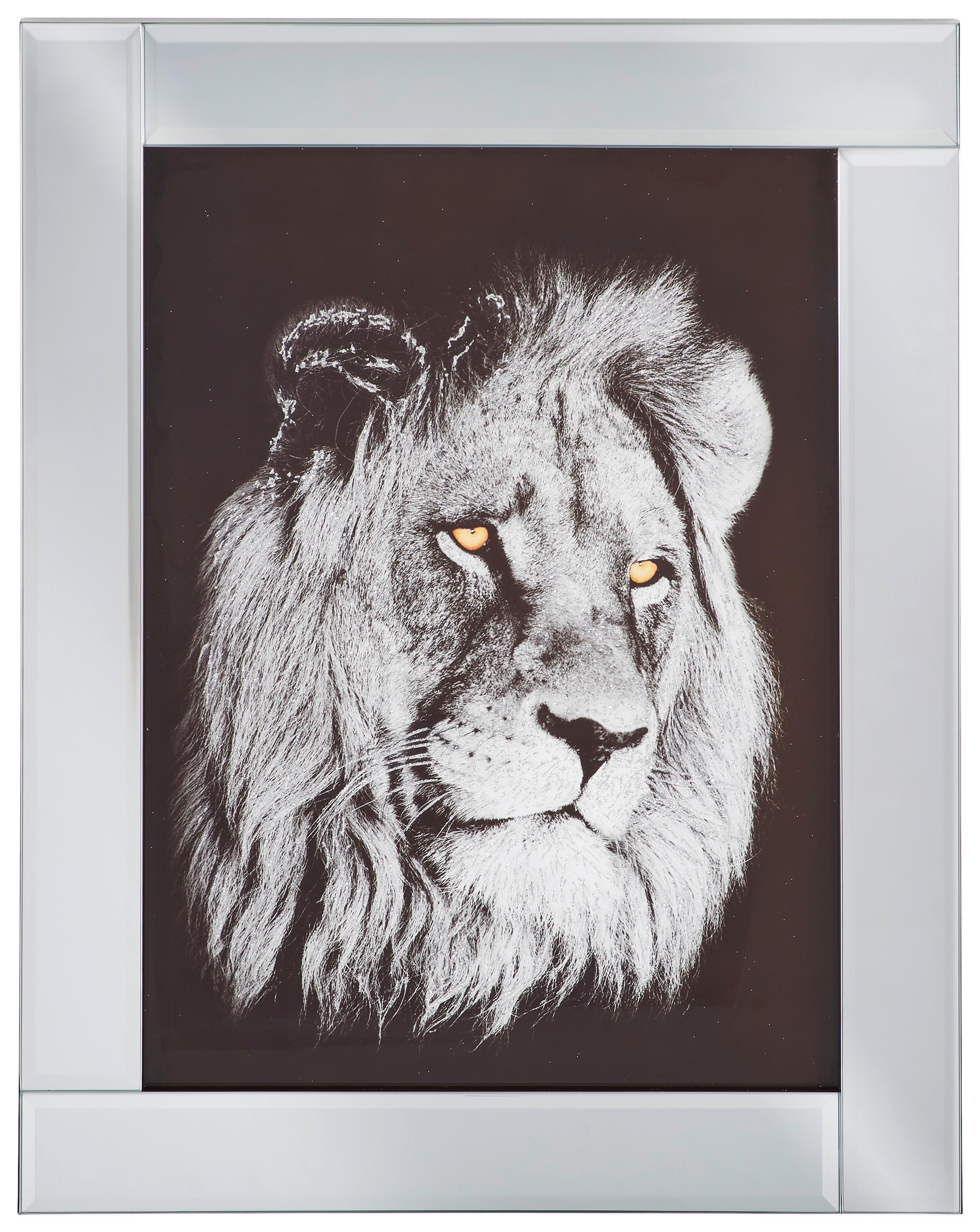 OBRAZ NA SZKLE DY23KX068 - kolor srebrny/czarny, Trend, drewno/szkło (38/48cm) - Ambia Home