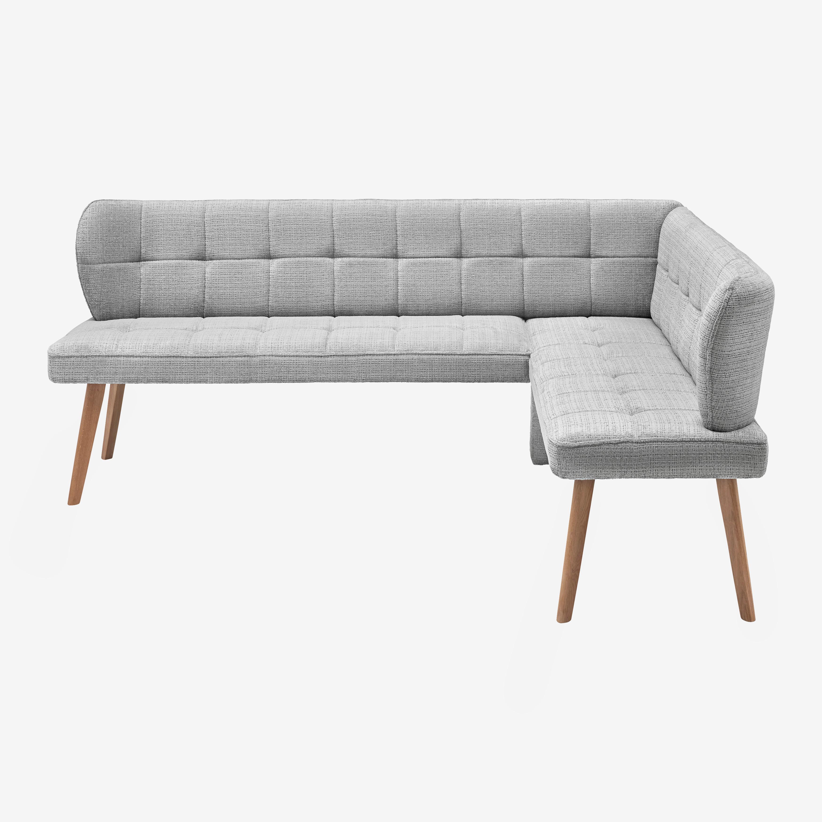 Eckbank Alba links Hellgrau - Eichefarben/Hellgrau, MODERN, Holz/Textil (217/87/173cm) - Mömax